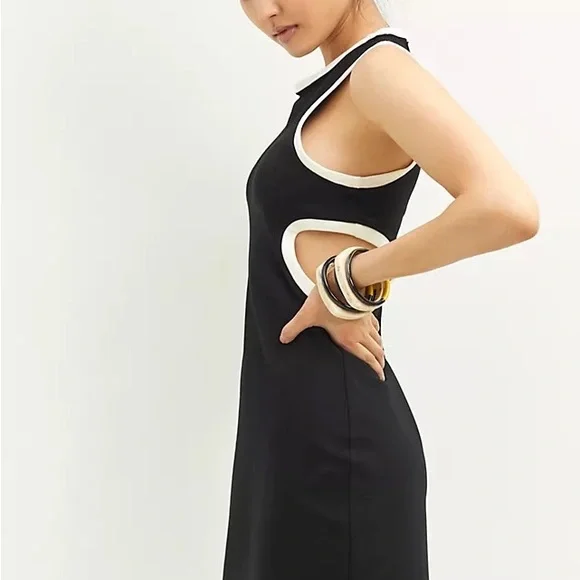 white christmas dresses ANTHROPOLOGIE NWT JACQUARD CUT-OUT KNIT DRESSBLACK IVORY SIZE XL –  WEARHOUSE CONSIGNMENT main image 0